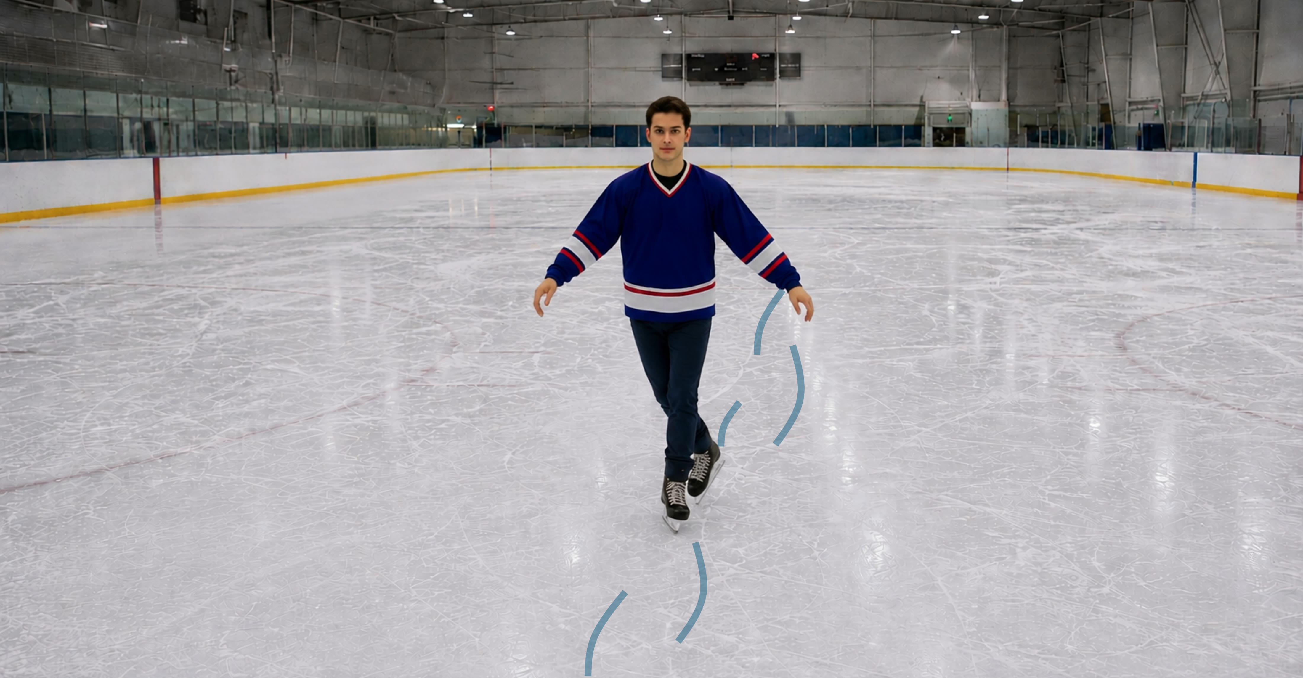 Test 6 - Backward skating and backward edge hold line drawing